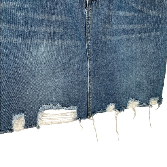 Distressed Denim Skirt - Picture 2 of 7